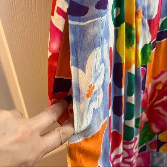 Vintage 90s Jams World Floral Maxi Dress L - Picture 4 of 10